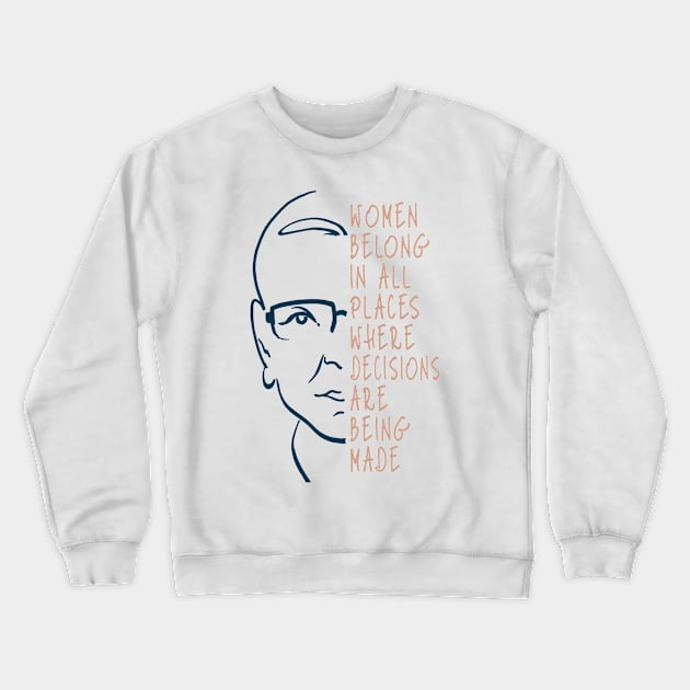 RBG POSTER  Ruth Bader Ginsburg Feminist Notorious RBG Print Crewneck Sweatshirt by GalleryArtField